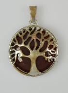 Pendentif Arbre de Vie & Pierre de Cornaline - Argenté