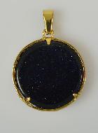 Pendentif Arbre de Vie & Pierre de Goldstone - Doré