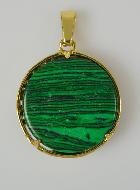Pendentif Arbre de Vie & Pierre de Malachite - Doré