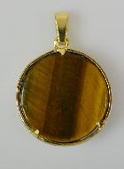 Pendentif Arbre de Vie & Pierre Oeil de Tigre - Doré