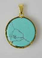 Pendentif Arbre de Vie & Pierre de Turquoise - Doré