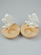 Bougeoirs Ange Gardien en Porcelaine - 12cm
