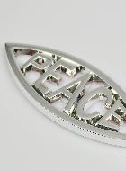 Plaque Auto Poisson Chrétien Ichtus Peace Argenté - 14 cm