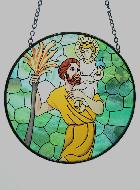 Icône Vitrail en Verre de Saint Christophe - 12cm