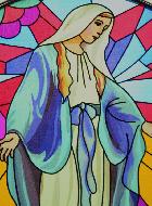 Icône Vitrail en Verre de la Vierge Miraculeuse - 12cm