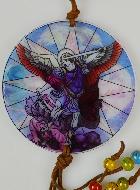 Vitrail Archange Saint Michel pour Voiture - 9cm