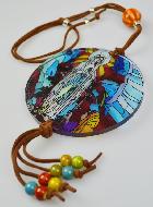 Vitrail Notre Dame de Lourdes pour Voiture - 9cm