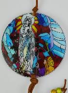 Vitrail Notre Dame de Lourdes pour Voiture - 9cm