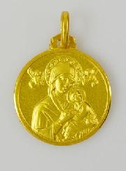 Médaille Plaqué Or Vierge du Perpétuel Secours - 18mm