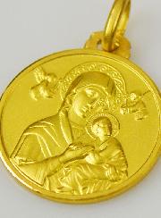 Médaille Plaqué Or Vierge du Perpétuel Secours - 18mm