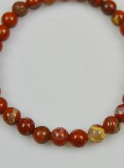 Bracelet en Pierres Naturelles de Jaspe Rouge - 6mm