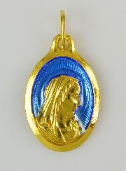 Médaille Vierge Marie Dorée Or 24 Carats - 25mm