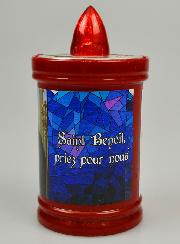 Bougie de Cimetière Led St Benoît Rouge - 60 jours