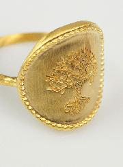 Bague Arbre de Vie Martelé - Plaqué Or 18k - Taille 52