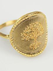 Bague Arbre de Vie Martelé - Plaqué Or 18k - Taille 50