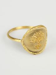 Bague Arbre de Vie Martelé - Plaqué Or 18k - Taille 60