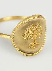 Bague Arbre de Vie Martelé - Plaqué Or 18k - Taille 60