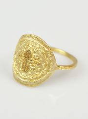 Bague Croix du Christ Sculptée - Plaqué Or - Taille 60
