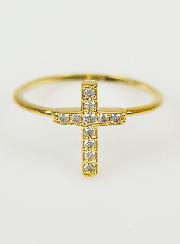 Bague Religieuse Croix & Diamants - Taille 50