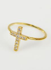 Bague Religieuse Croix & Diamants - Taille 50