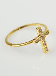 Bague Religieuse Croix & Diamants - Taille 50