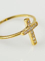 Bague Religieuse Croix & Diamants - Taille 50