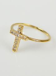 Bague Religieuse Croix & Diamants - Taille 48