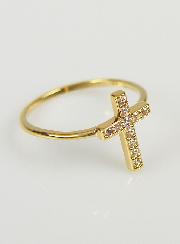 Bague Religieuse Croix & Diamants - Taille 48