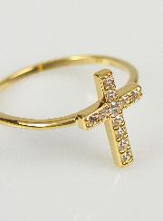 Bague Religieuse Croix & Diamants - Taille 48
