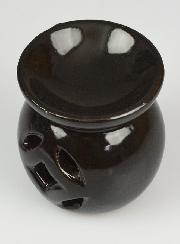 Brûle Parfum en Céramique Ajourée - Noir