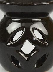 Brûle Parfum en Céramique Ajourée - Noir