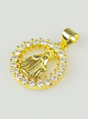Médaille Miraculeuse Ronde Cerclage Zirconium - 16mm