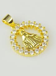 Médaille Miraculeuse Ronde Cerclage Zirconium - 16mm