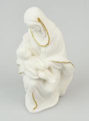 Statue Religieuse Vierge à l'Enfant en Albâtre - 14cm