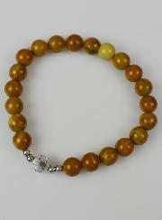 Bracelet Religieux en Pierre Naturelle de Jaspe et Croix - 8mm