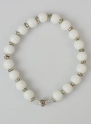 Bracelet Religieux Agate Blanche & Croix