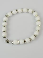 Bracelet Religieux Agate Blanche & Croix