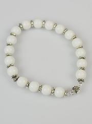 Bracelet Religieux Agate Blanche & Croix