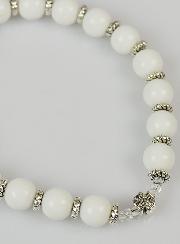 Bracelet Religieux Agate Blanche & Croix