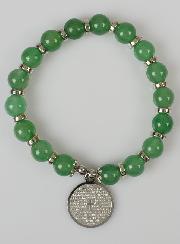 Bracelet Religieux en Pierre d'Aventurine Verte & Prière du Notre Père