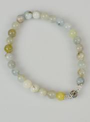 Bracelet Religieux en Pierre Naturelle d'Amazonite Multicolore 6mm & Croix