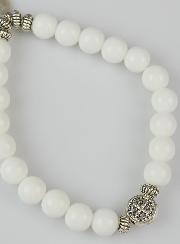 Bracelet Religieux en Pierre Naturelle d'Agate Blanche - Miraculeuse & St Benoît