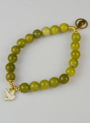 Bracelet Religieux en Pierre Naturelle de Jade Vert - St Esprit et Vierge Marie