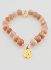 Bracelet Religieux en Pierre de Soleil - Miraculeuse & St Esprit