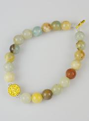 Bracelet Religieux en Pierre Naturelle - Amazonite Multicolore St Benoit & Croix