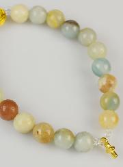 Bracelet Religieux en Pierre Naturelle - Amazonite Multicolore St Benoit & Croix