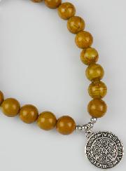 Bracelet Religieux en Pierre de Jaspe Bois - Saint Benoît