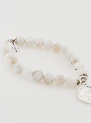 Bracelet Religieux en Pierre de Lune Noire - Saint Michel & Croix
