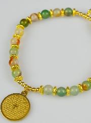 Bracelet Religieux en Pierre Naturelle d'Agate & Notre Père