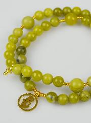 Chapelet en Pierre de Jade Vert - Vierge Marie